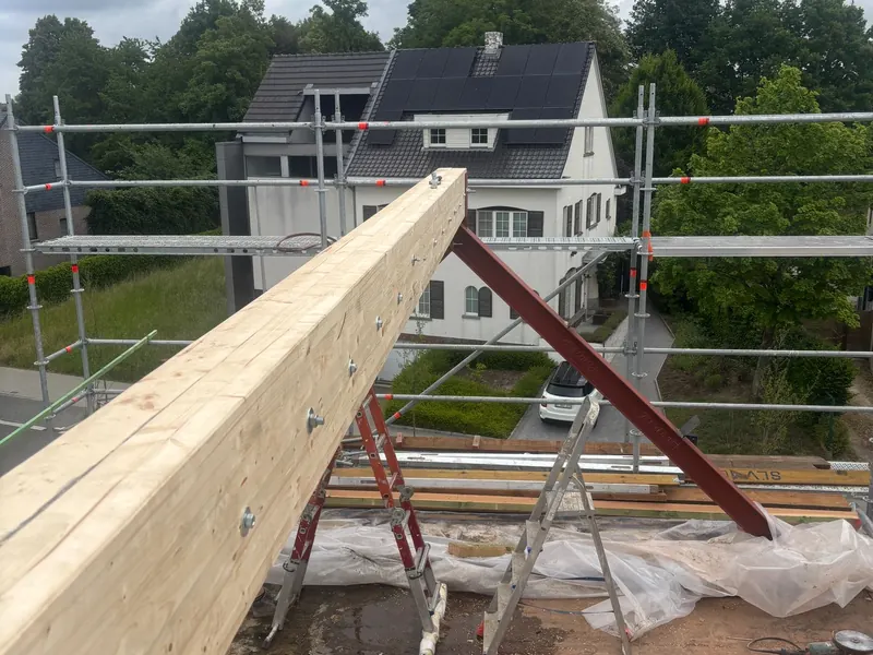 driehoekspant met nokbalk, constructiedetail