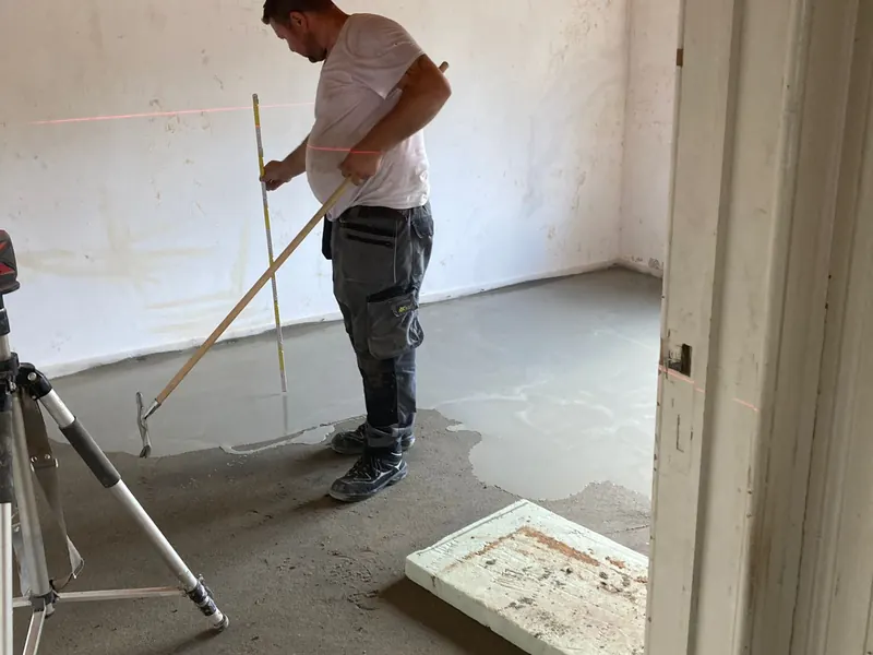 chape gieten op verdieping