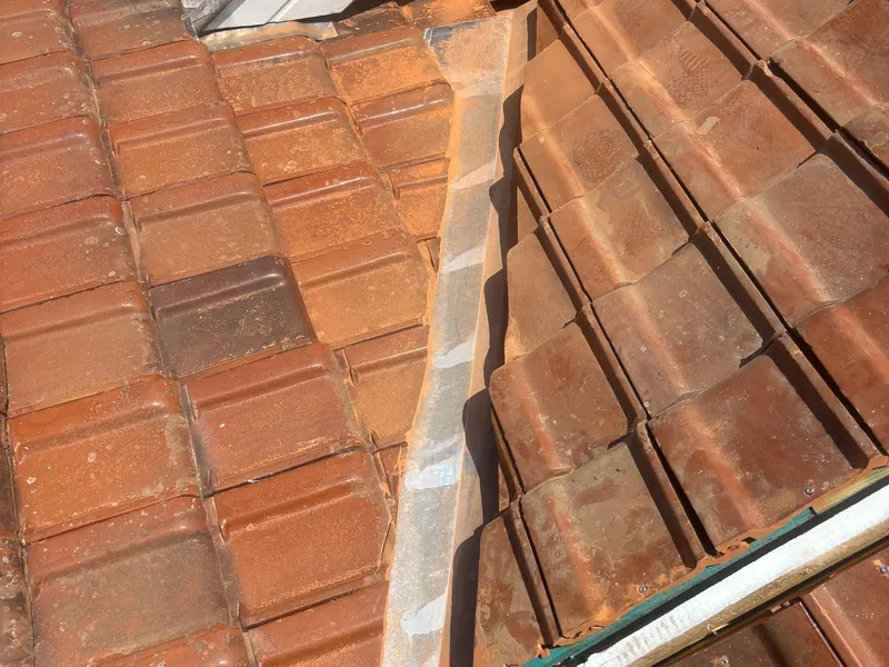 nieuwe pannen strak gelegd, detail