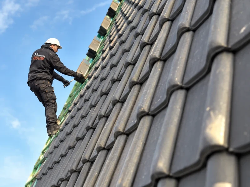 nieuwe pannen leggen, diagonaal, project in regio Leuven